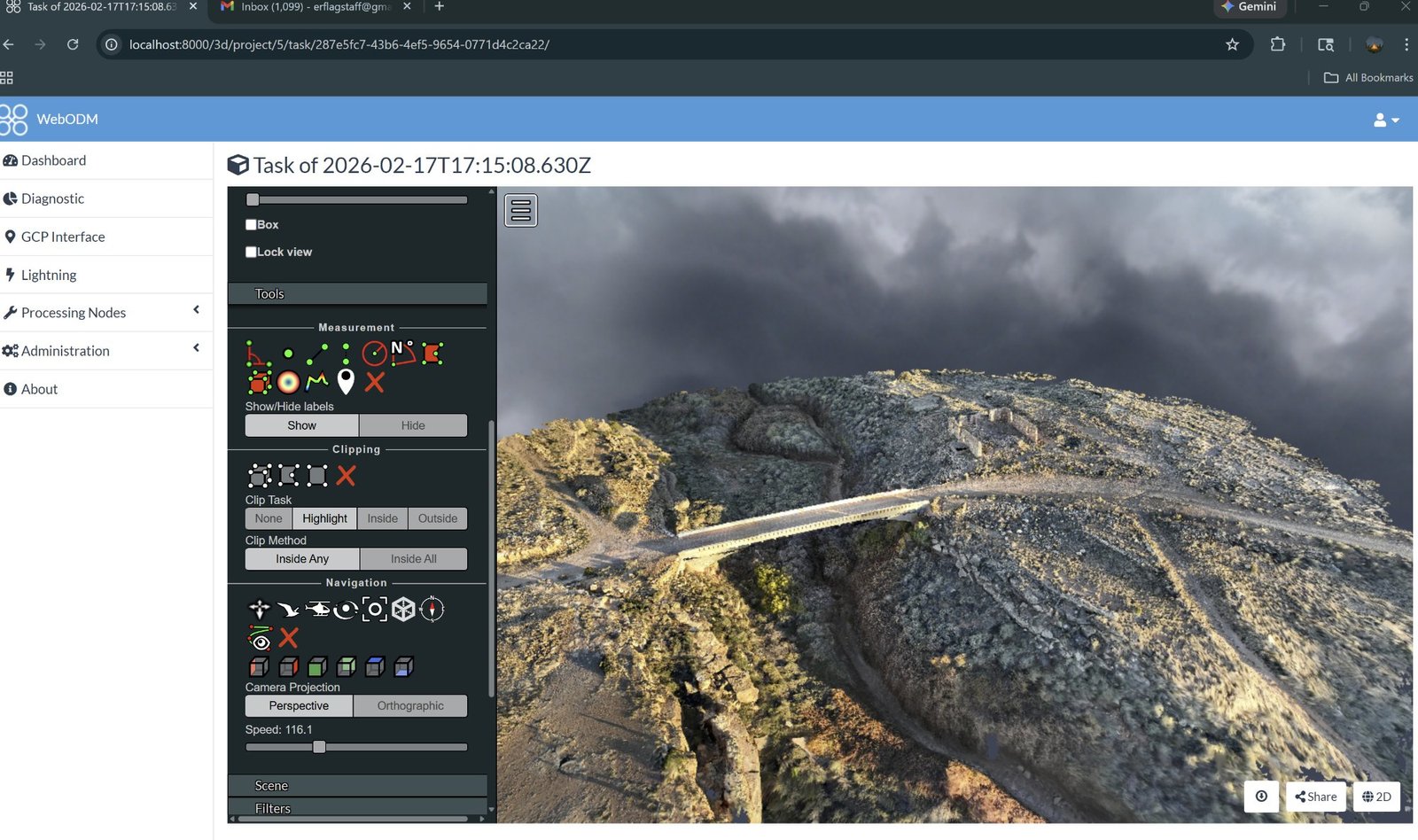 3D Bridge Point Cloud WebODM